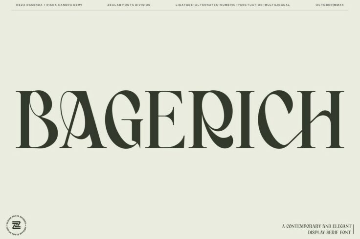 View Information about Bagerich Stylish Art Nouveau Font