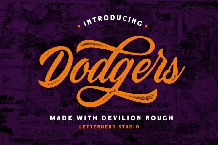 View Information about Devilion Rough Baseball Script Font