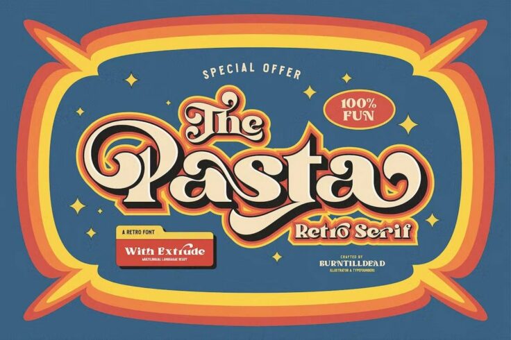 View Information about Pasta Retro Serif 70s Font